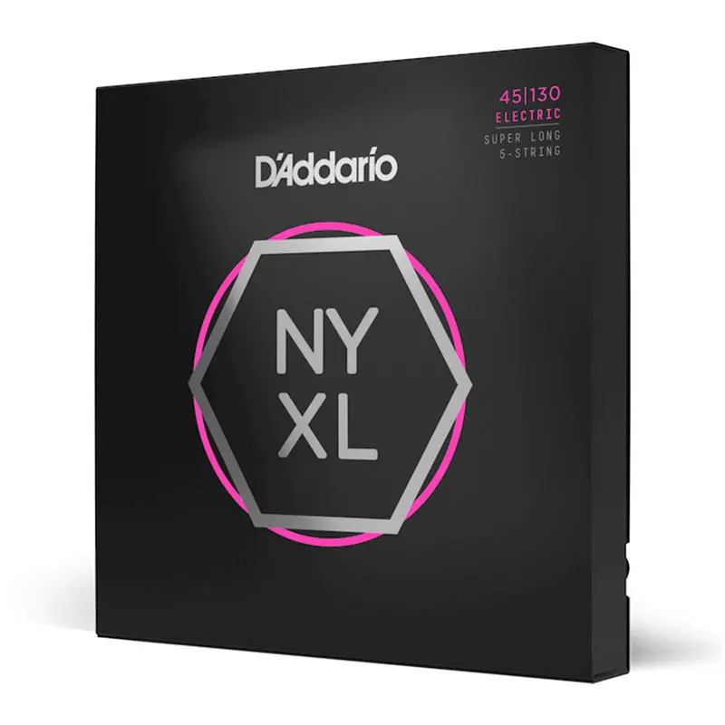 D'Addario - NYXL45130SL 45-130 Regular Light Super Long Scale 5-String Bass Strings