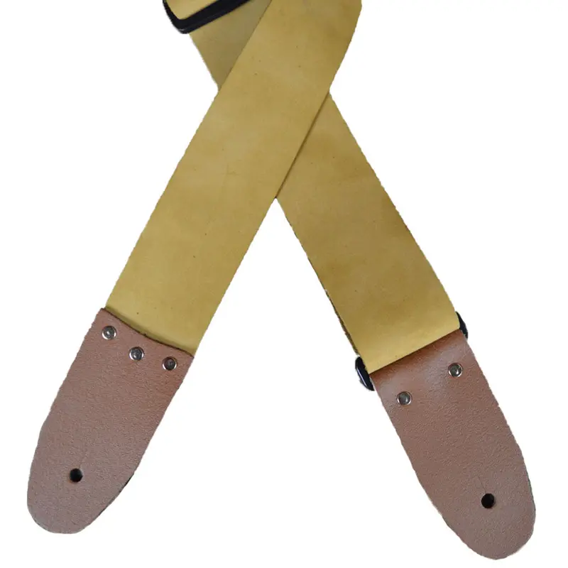 Colonial Leather - 2 Soft Leather Slide Adjustable Guitar Strap - Tan