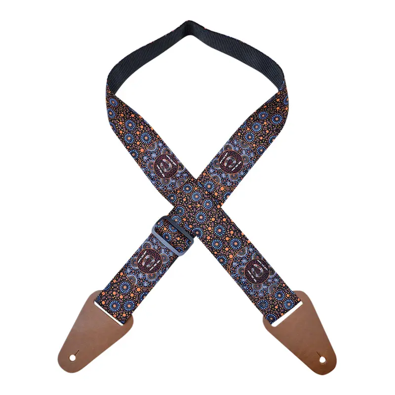 Colonial Leather - Aboriginal Art Guitar Strap  Water Collecting