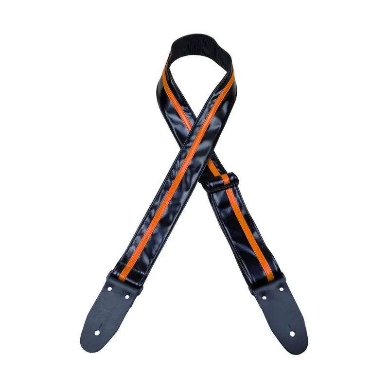 Colonial Leather - Stripe Rag Strap - Black with Orange Stripe