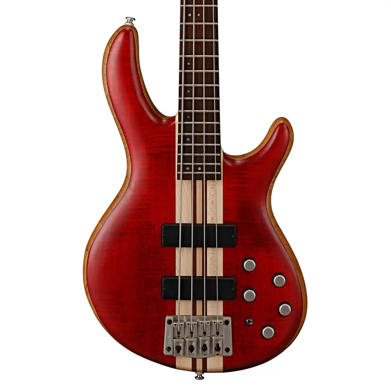 Cort A4 Plus FMMH Bass Guitar - Open Pore Black Cherry