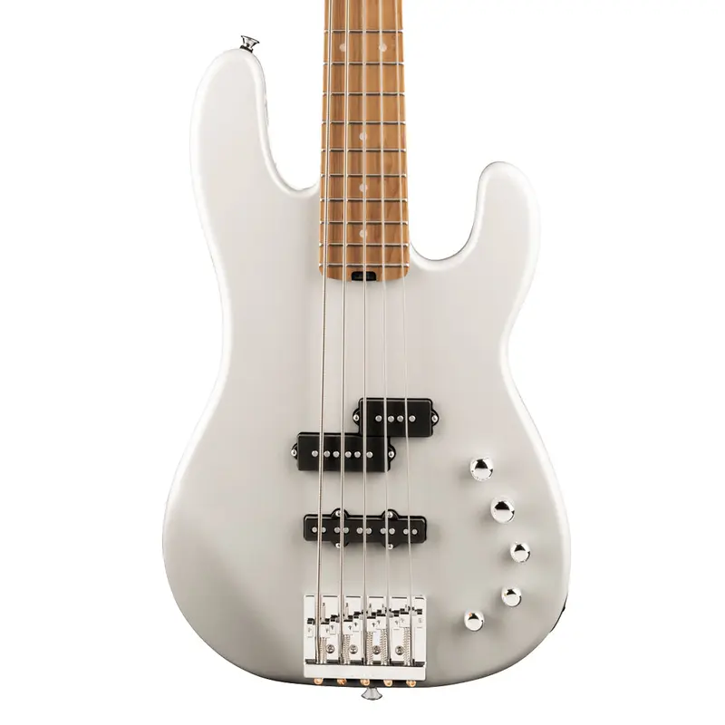 Charvel Pro-Mod San Dimas Bass PJ V, Caramelized Maple Fingerboard - Platinum Pearl