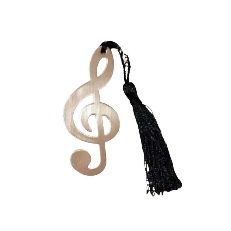 Brushed Metal Bookmark - Treble G-Clef