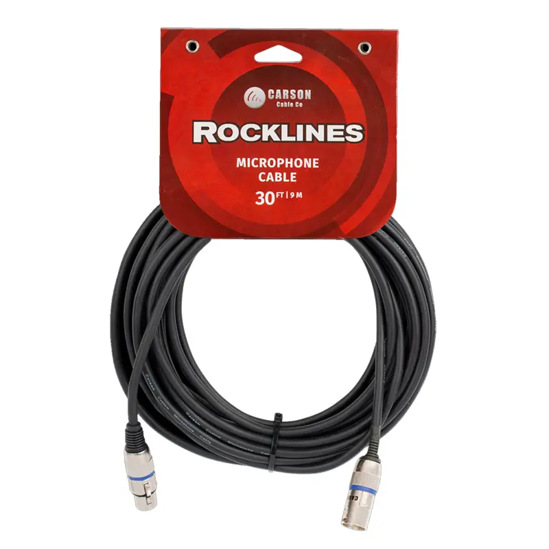 Carson Rocklines 30 ft Microphone/Audio Cable - Black