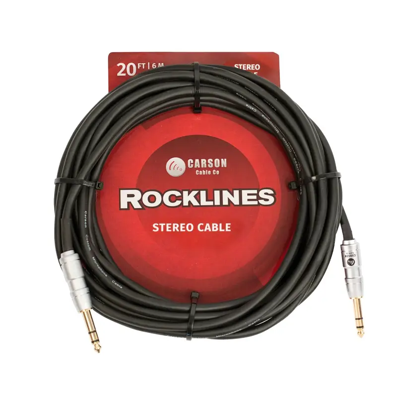 Carson Rocklines TRS to TRS Stereo Instrument Cable 20ft