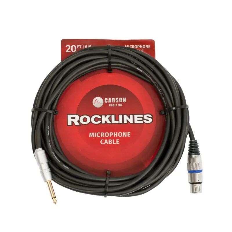 Carson Rocklines XLR (F) to TS Microphone Cable 20ft
