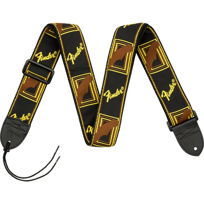 Fender - 2" Monogrammed Strap - Black/Yellow/Brown