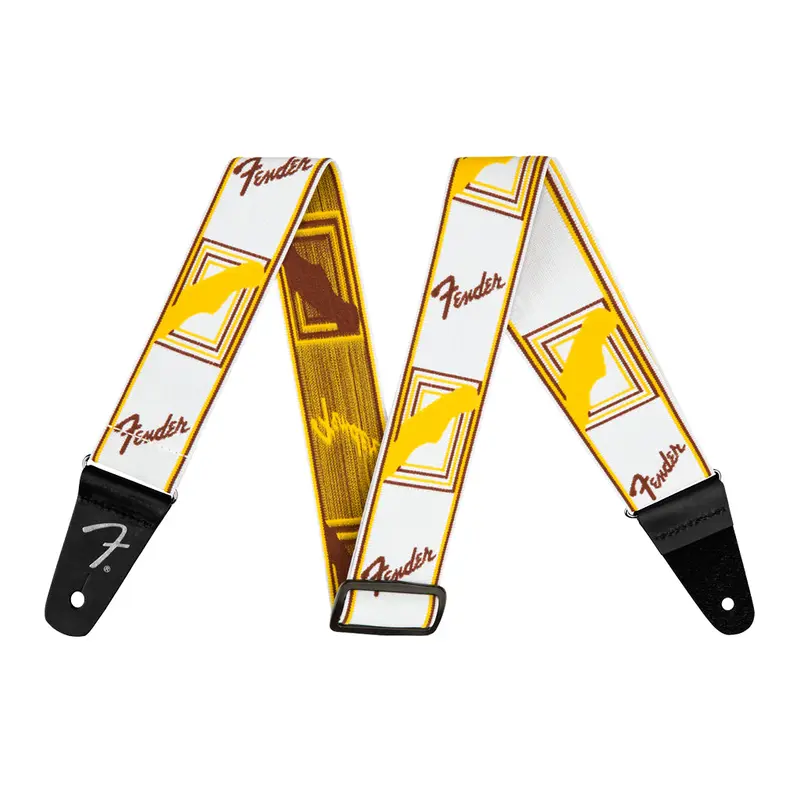 Fender Weighless Mono Strap - White/Brown/Yellow