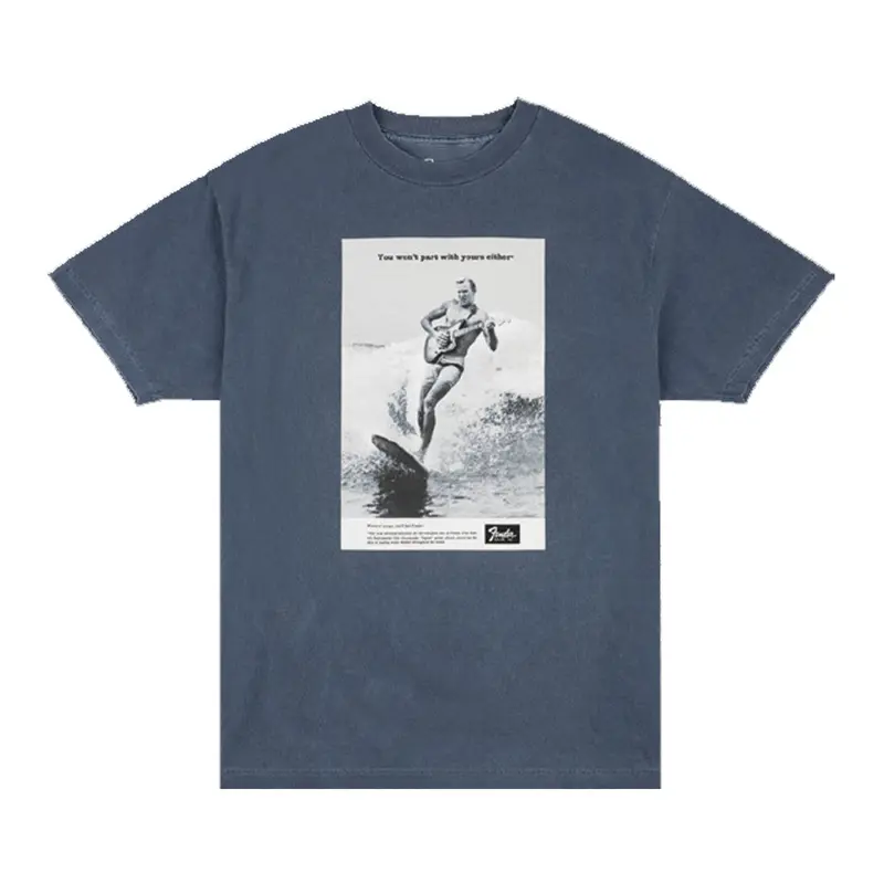 Fender Vintage Ad Surfer Tee in Ocean - Large