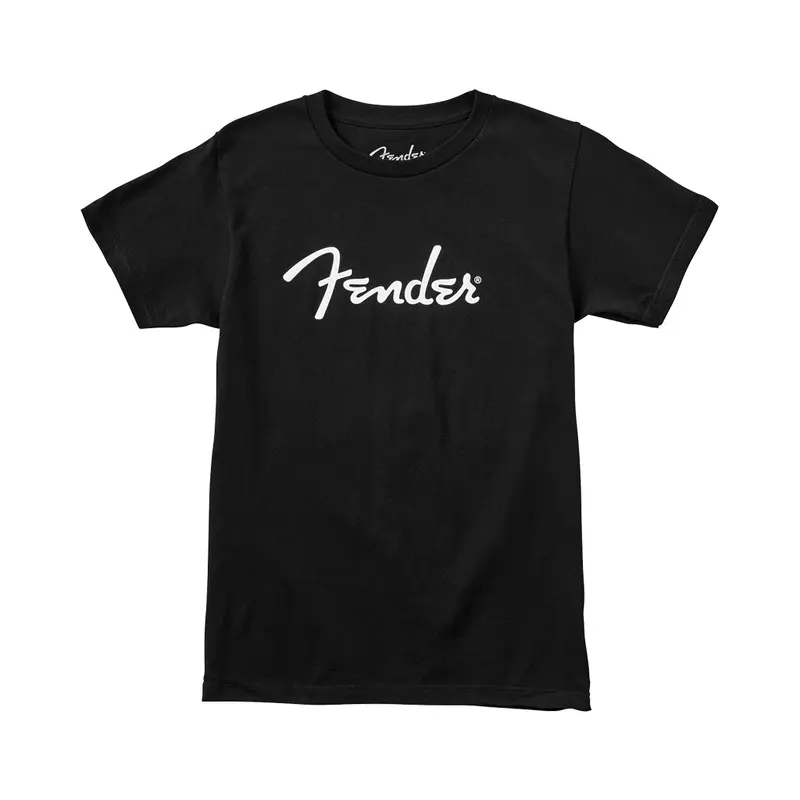 Fender Spaghetti Logo Black T-Shirt - Small