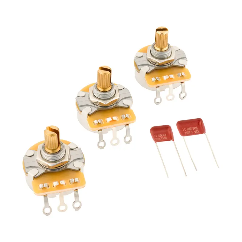 Fender Stratocaster Split Shaft Potentiometer and Capacitor Kit - 3-Pack