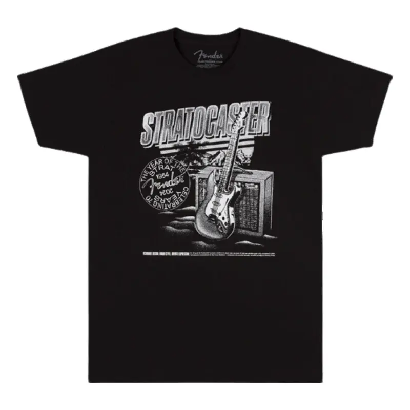 Fender Tee Stratocaster 70th Anniversary in Black - XXL