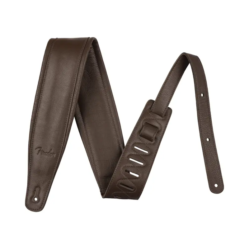 Fender Premium Leather Guitar Strap - Brown, 3.5"