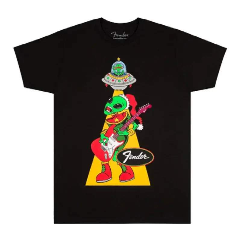 Fender Ugly Christmas Tee Alien in Black - XL