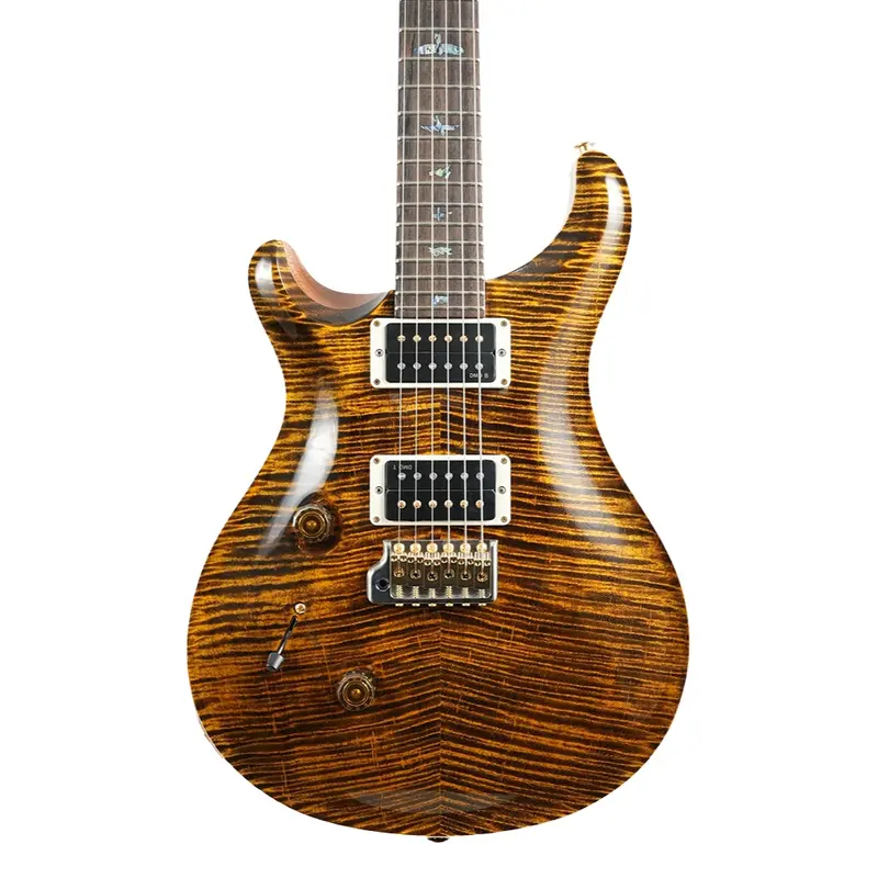 PRS Wood Library Custom 24 Left-Handed 10-Top Electric Guitar - Yellow Tiger, Flame Top