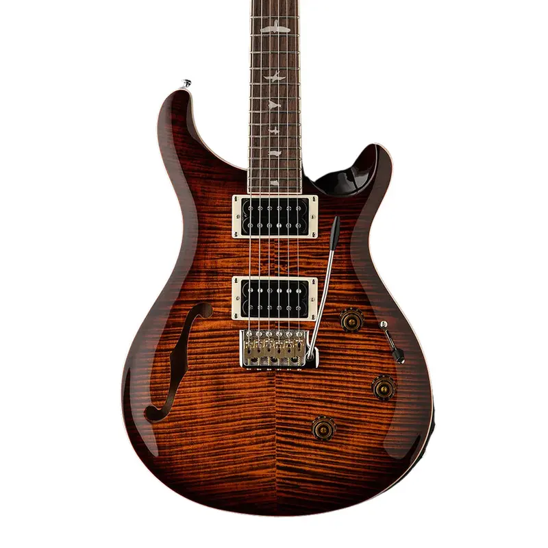 PRS SE Custom 24 Semi Hollow Piezo - Orange Tiger Smoke Burst