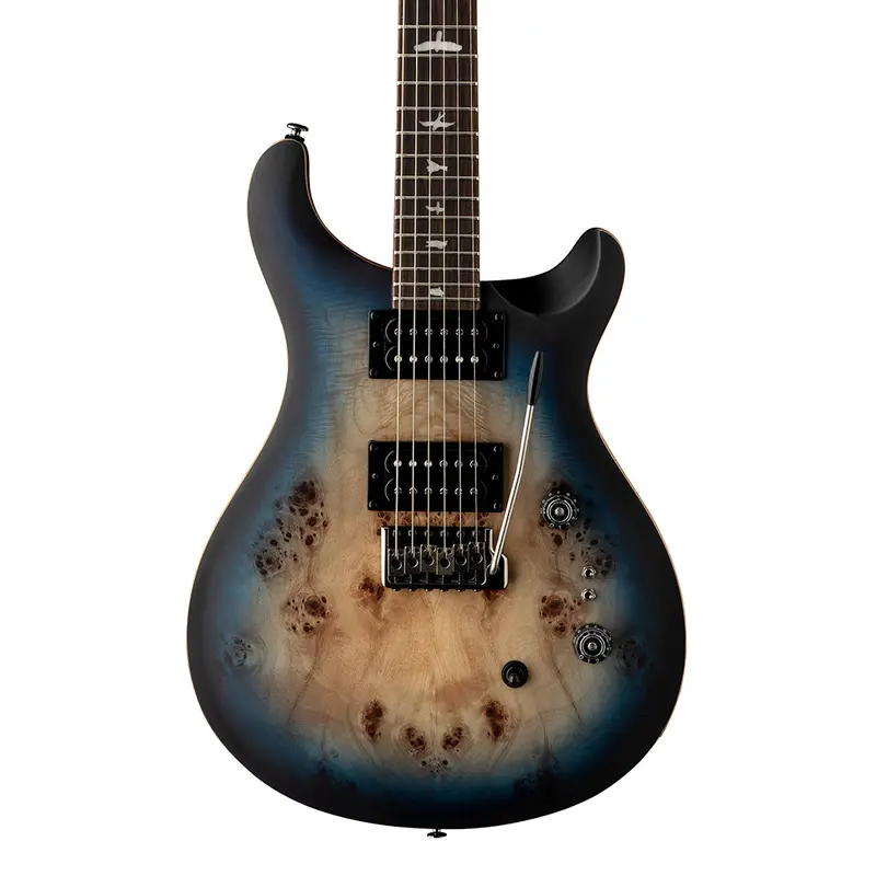 PRS SE Exotic Veneer Limited Edition Custom 24-08 Poplar Burl - Lake Blue Midnight Burst