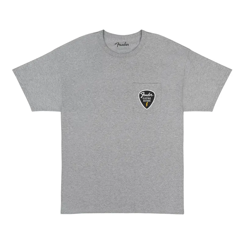 Fender Pick Patch Pocket Gray Tee in Large