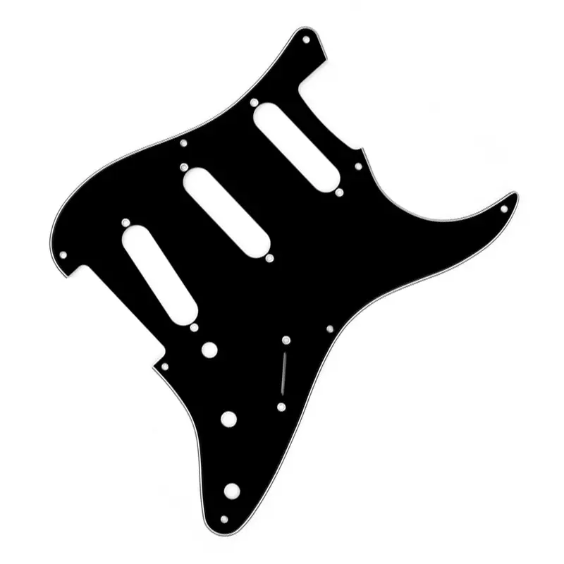 Fender Pickguard Strat 8 Hole - Black/White/Black