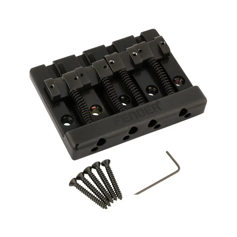 Fender HiMass 4-String Bass Bridge Assembly with Zinc Saddles - Black