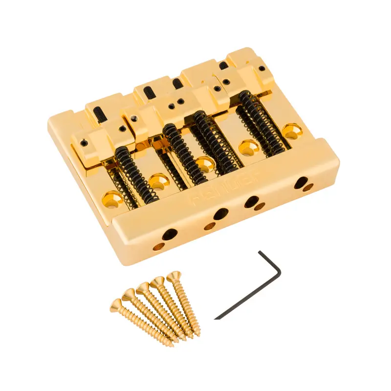 Fender HiMass 4-String Bass Bridge Assembly with Zinc Saddles - Gold