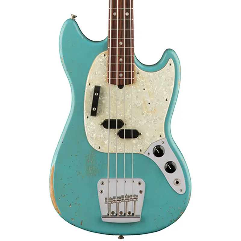Fender JMJ Road Worn Mustang Bass - Faded Daphne Blue
