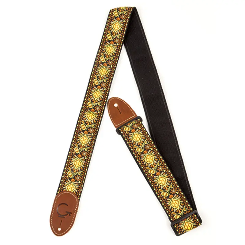 Fender G Brand Strap Yellow/Orange Brown Ends