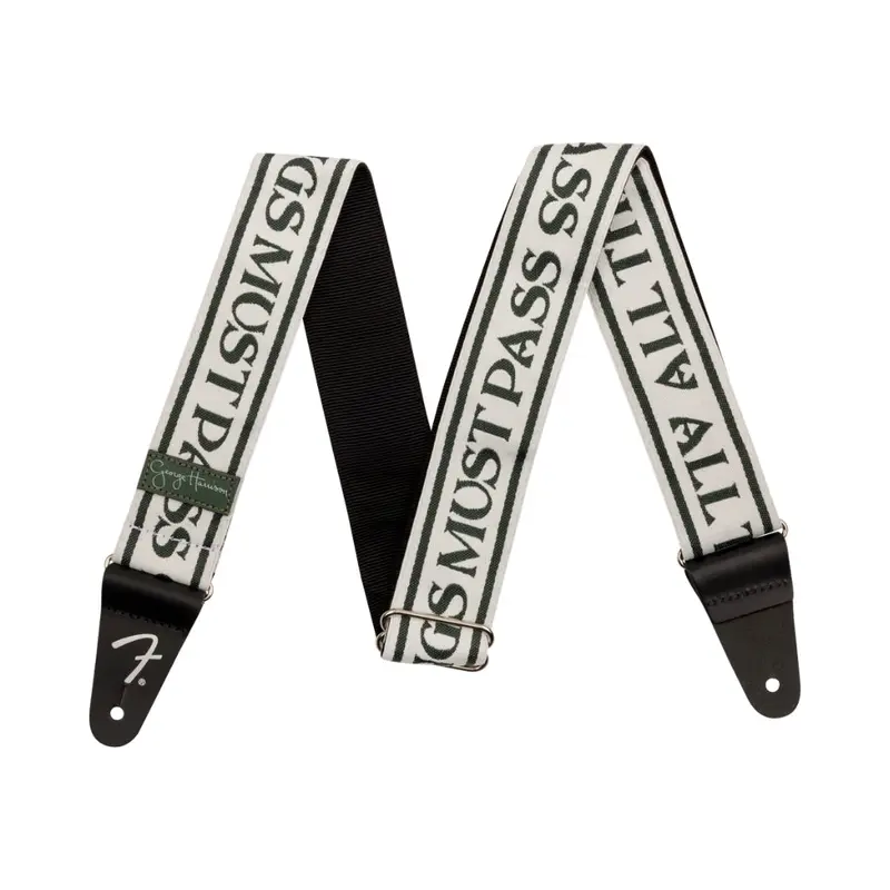 Fender George Harrison All Things Must Pass Logo Strap, White/Black, 2"