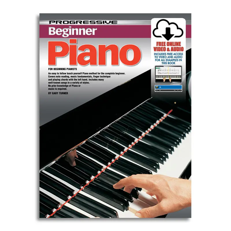 Progressive Beginner Piano Book with Online Video & Audio