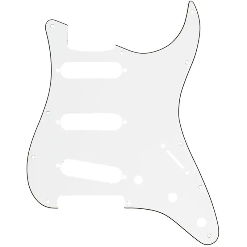 Pickguard, Stratocaster S/S/S, 11-Hole Mount, Parchment P/B/P, 3-Ply