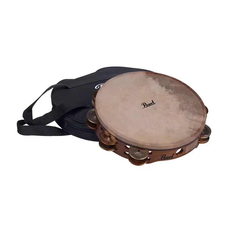Pearl Tambourine Concert Silver & Copper Jingles with Bag