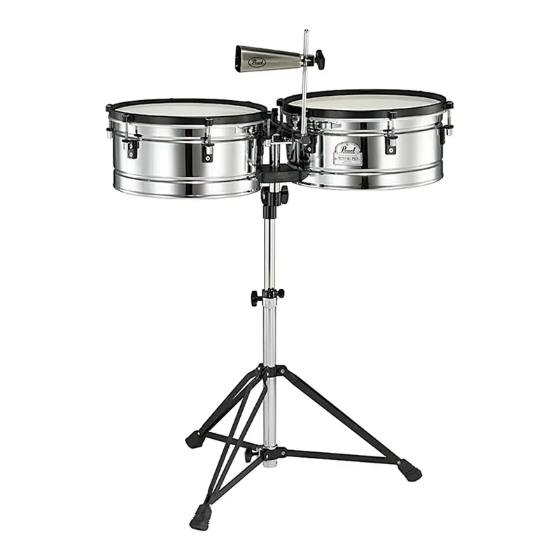 Pearl Timbales Primero Pro Steel 14"+15" w/ PT-900 Stand