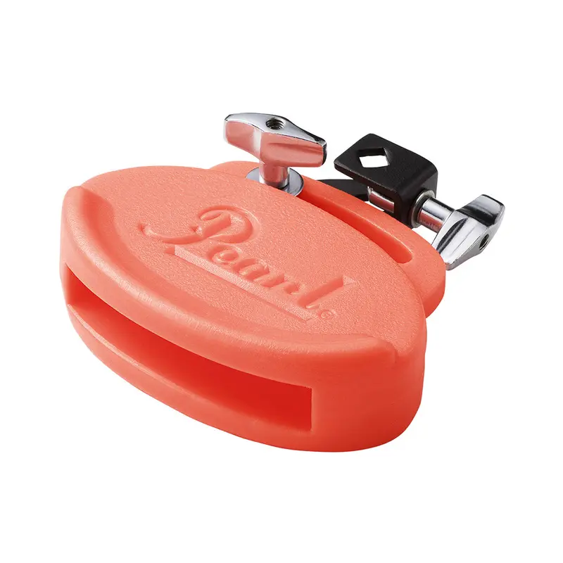 Pearl Low Clave Block w/ Holder - Neon Orange