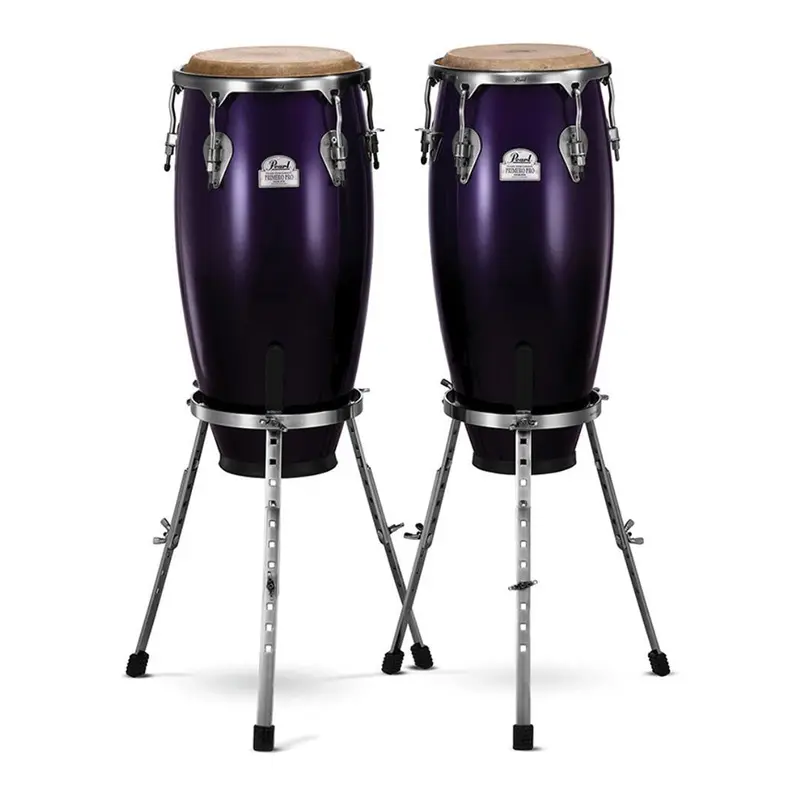Pearl Primero Pro Series Oak Conga Set 10"+11" w/ Stands - Midnight Fade