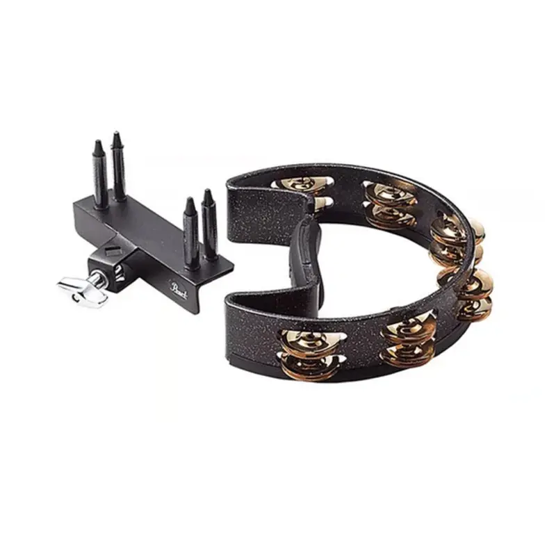 Pearl Quick Draw Tambourine Gold Jingles with Quickmount Holder - X Model