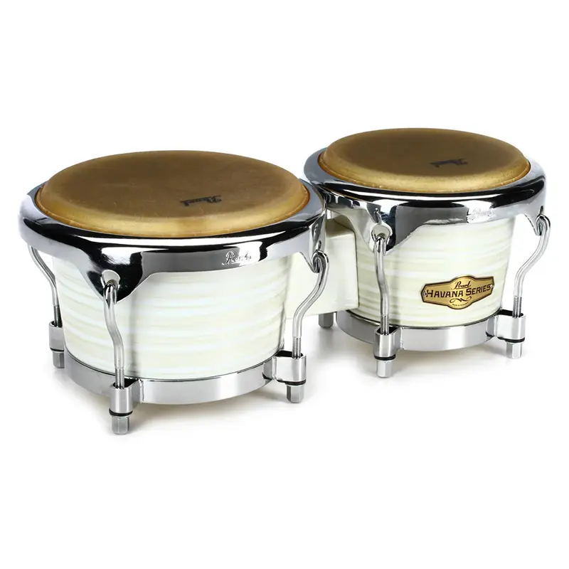 Pearl Big Belly Havana Series Fibre Bongos 7"+9" - Silver White Swirl