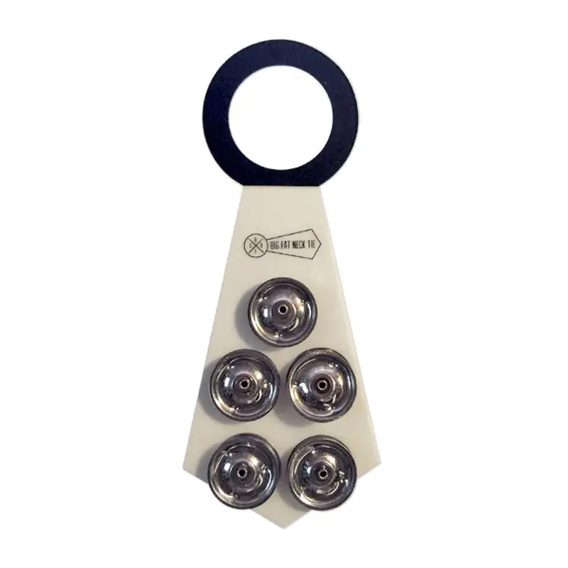 Big Fat Snare Drum Neck Tie (BFSDNT) 11"X 4.5" with 5 Tambourine Chimes