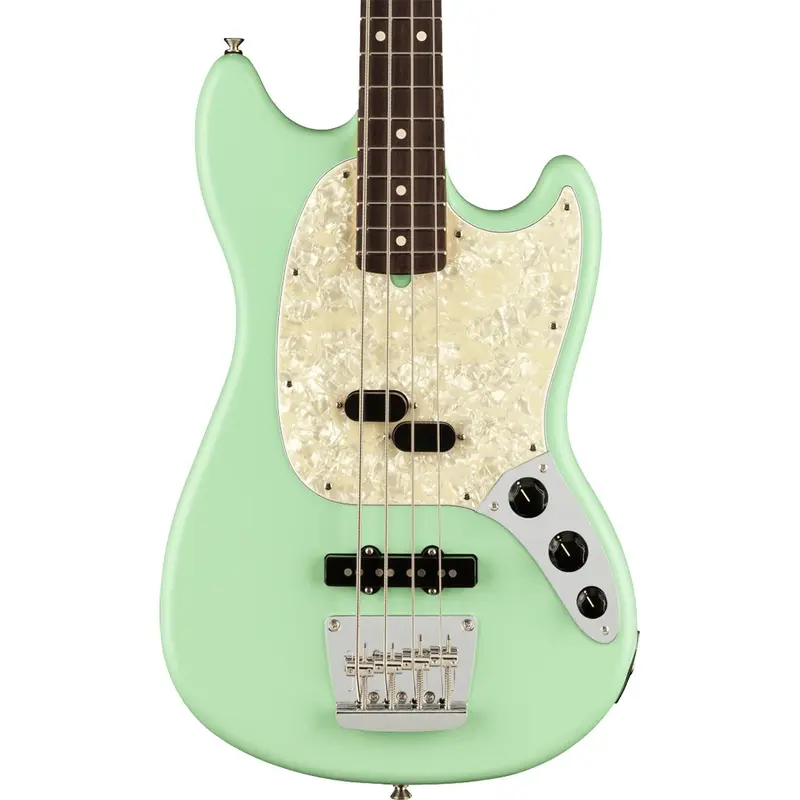 Fender American Performer Mustang Bass - Satin Surf Green - Rosewood Fretboard
