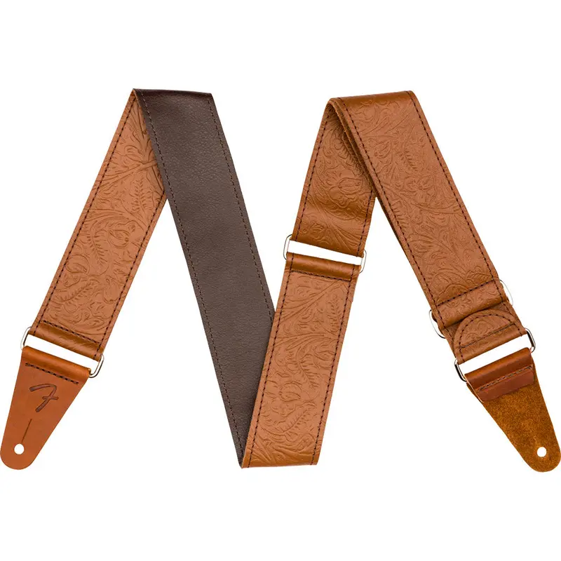Fender 2" Tooled Leather Strap - Brown