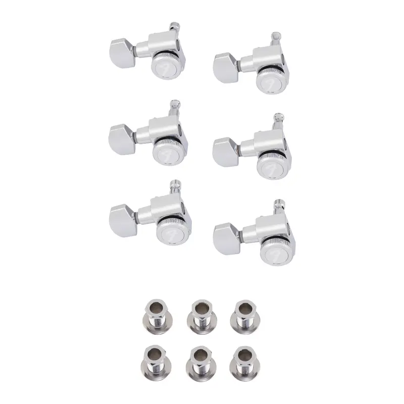 Fender - Locking Strat/Tele Staggered Tuning Machines (6) - Left-Handed - Polished Chrome