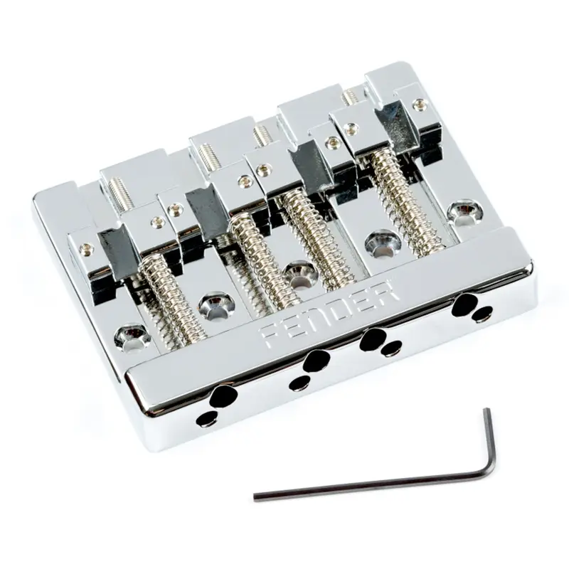 Fender - HiMass 4-String Bass Bridge Assembly With Zinc Saddles, Chrome
