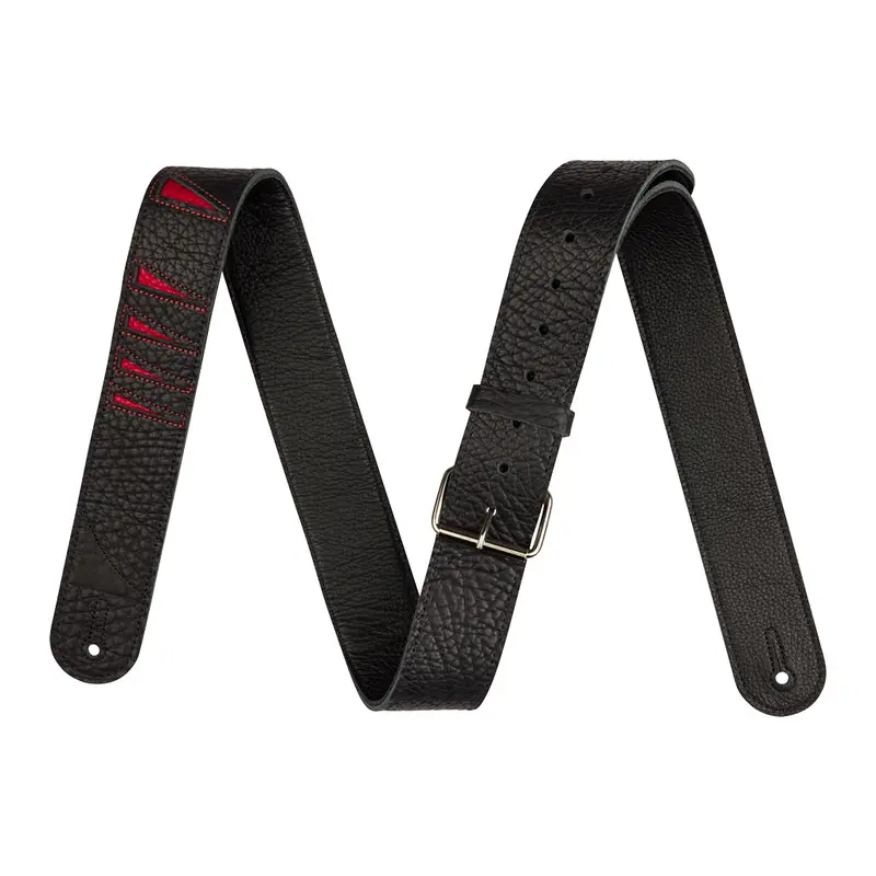 Jackson Shark Fin Leather Strap Black and Red 2"
