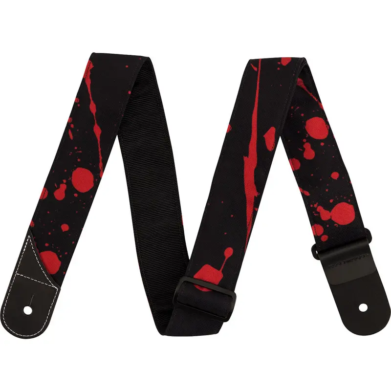 Jackson Splatter Strap, Black and Red, 2" | Guitar Straps | 2992562001