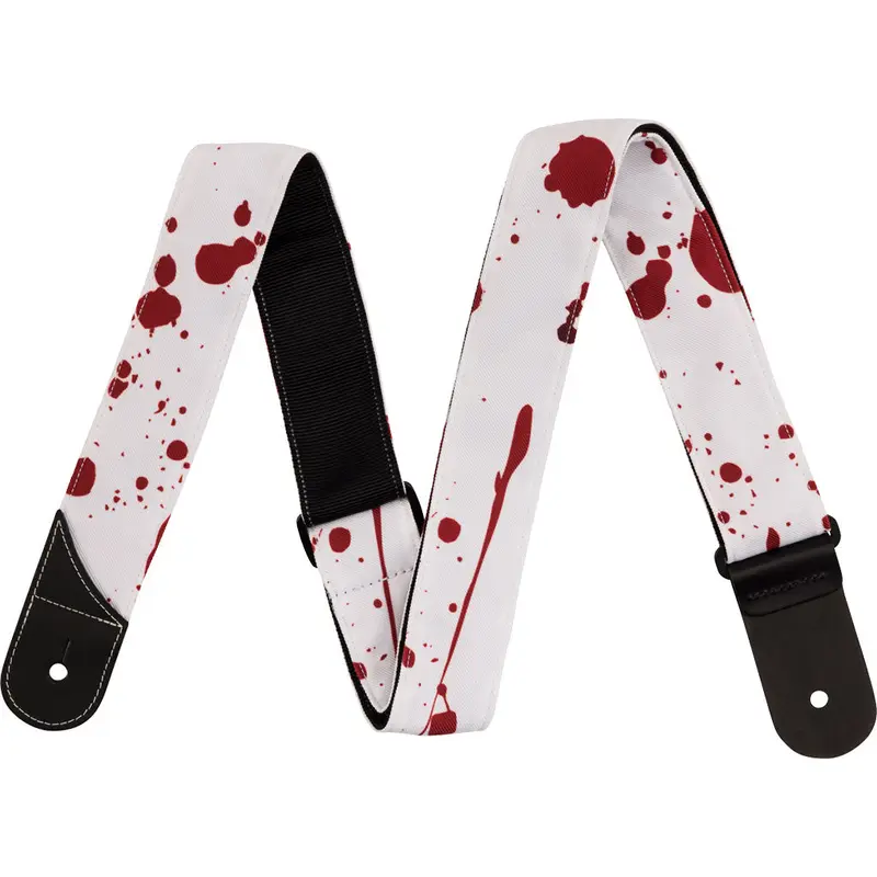 Jackson Splatter Strap, White and Red, 2" | Guitar Straps | 2992562002