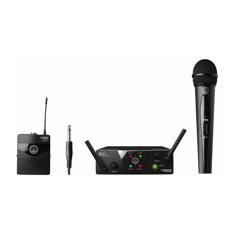 AKG WMS40 Mini US25 Wireless Microphone System Dual MIX (Vocal Handheld & Instrument Body Pack) A+C
