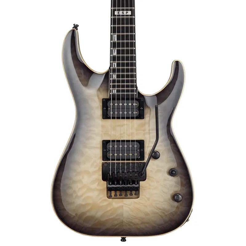 ESP E-II Horizon FR Quilt Maple Top Electric Guitar - Black Natural Burst
