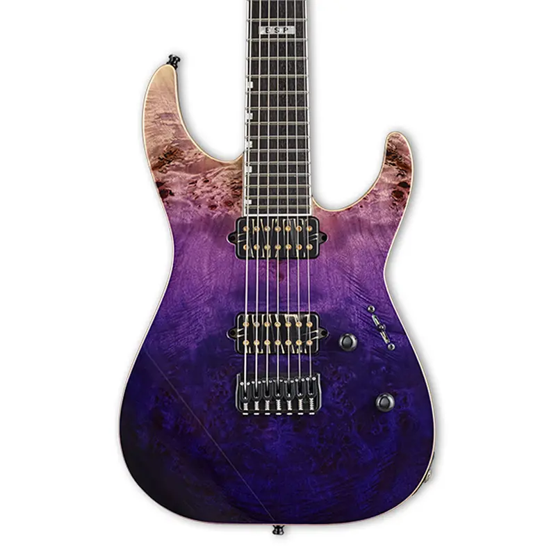 ESP E-II M II Purple Natural Fade 7 String w/Bare Knuckle Pickups