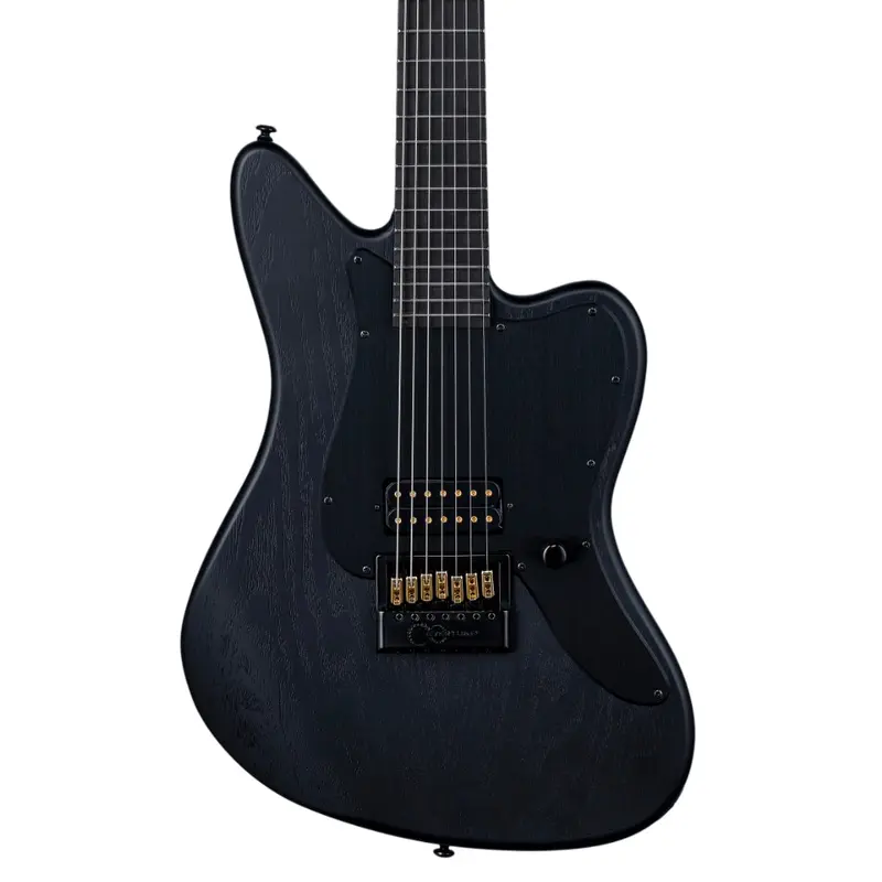 ESP LTD Alex Wade AW-XJ7B Baritone Evertune Open Grain Electric Guitar - Black Satin