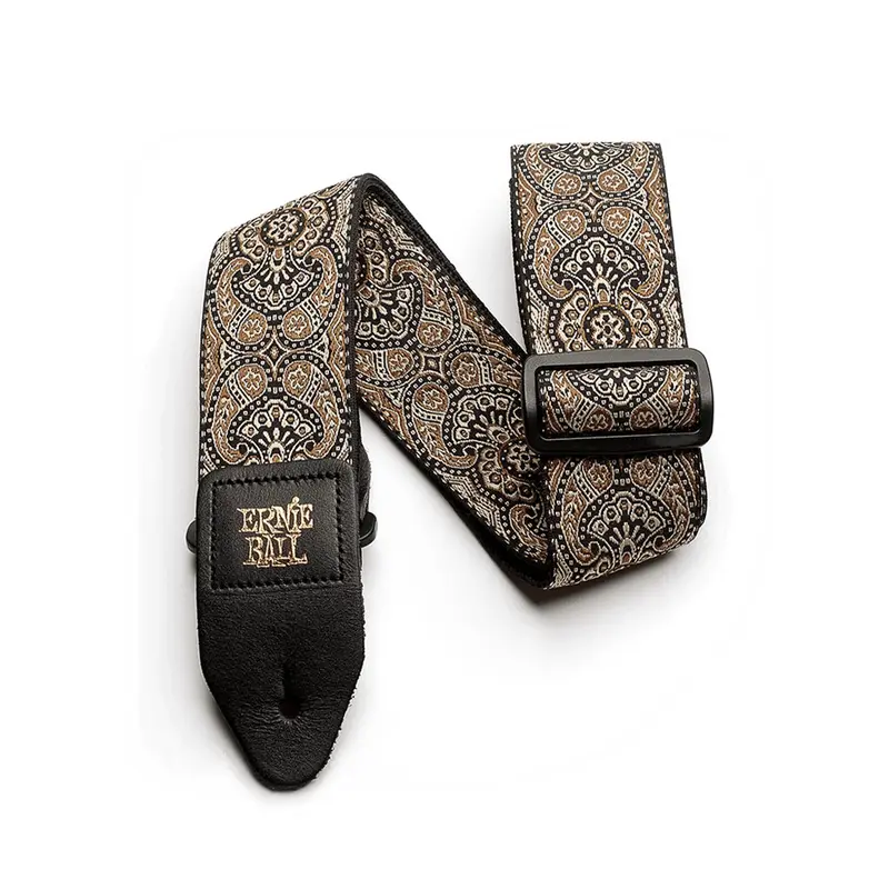 Ernie Ball Jacquard Strap - Gold and Black Paisley