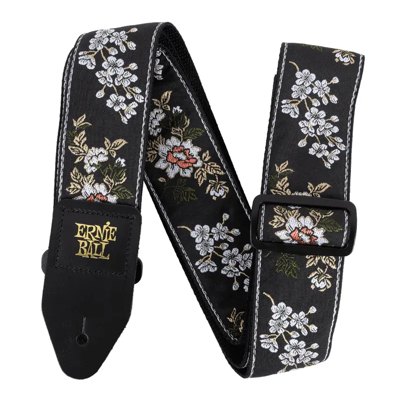 Ernie Ball Classic Jacquard Guitar/Bass Strap - White Blossom